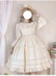 Girl Nelly Series OP Pure Color Cotton Jacquard Elegant Sweet Lolita Long Sleeve Dress