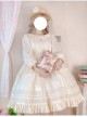 Girl Nelly Series OP Pure Color Cotton Jacquard Elegant Sweet Lolita Long Sleeve Dress