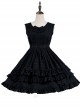 Girl Nelly Series JSK Elegant Cotton Jacquard Pure Color Sweet Lolita Sleeveless Dress