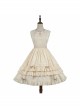 Girl Nelly Series JSK Elegant Cotton Jacquard Pure Color Sweet Lolita Sleeveless Dress