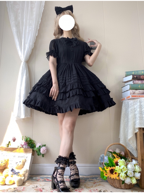 Girl Nelly Series JSK Elegant Cotton Jacquard Pure Color Sweet Lolita Sleeveless Dress