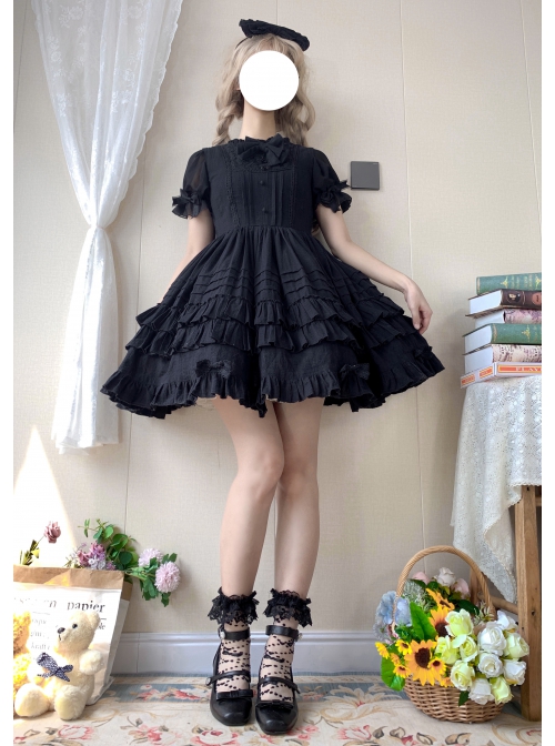 Girl Nelly Series JSK Elegant Cotton Jacquard Pure Color Sweet Lolita Sleeveless Dress