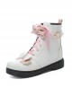 Cute Bowknot Short Boots Autumn Winter Flock Lining Sweet Lolita Inner Heightening Martin Boots