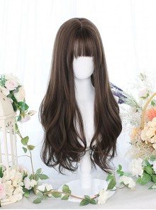 Dark Brown Gentle Big Waves Curly Long Curly Wig Classic Lolita Wigs