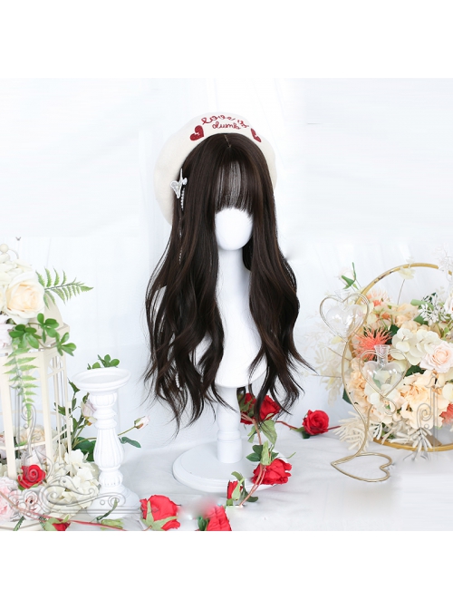 Dark Brown Gentle Big Waves Curly Long Curly Wig Classic Lolita Wigs