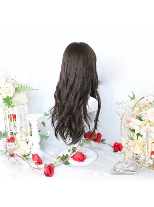 Dark Brown Gentle Big Waves Curly Long Curly Wig Classic Lolita Wigs