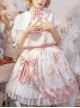 Rock Candy Cat Series SK Summer Cute Printing Pink Bowknot Sweet Lolita White Skirt Shirt Set