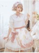 Rock Candy Cat Series SK Summer Cute Printing Pink Bowknot Sweet Lolita White Skirt Shirt Set