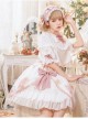 Rock Candy Cat Series SK Summer Cute Printing Pink Bowknot Sweet Lolita White Skirt Shirt Set