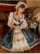 Night Of The Magic Lamp Series JSK Printing Court Style Retro Elegant Classic Lolita Sling Dress