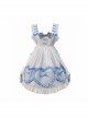 Alice Bunny Series OP Blue Plaid Doll Sleeve Bowknot Sweet Lolita Short Sleeve Dress