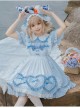 Alice Bunny Series OP Blue Plaid Doll Sleeve Bowknot Sweet Lolita Short Sleeve Dress