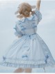 Alice Bunny Series OP Blue Plaid Doll Sleeve Bowknot Sweet Lolita Short Sleeve Dress