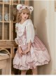 Bear Bakery Series JSK Plush Balls Bowknot Pink Dot Printing Sweet Lolita Sling Dress