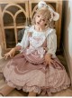 Bear Bakery Series JSK Plush Balls Bowknot Pink Dot Printing Sweet Lolita Sling Dress