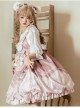 Bear Bakery Series JSK Plush Balls Bowknot Pink Dot Printing Sweet Lolita Sling Dress