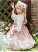 Bear Bakery Series JSK Plush Balls Bowknot Pink Dot Printing Sweet Lolita Sling Dress