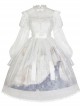 Pick The Stars Series OP Elegant Printing Classic Lolita Dreamy White Long Sleeve Dress