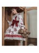 Doll Bear Series OP Doll Collar Cute Bears Printing Sweet Lolita Long Sleeve Dress