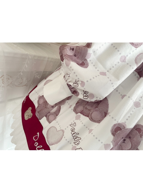 Doll Bear Series OP Doll Collar Cute Bears Printing Sweet Lolita Long Sleeve Dress