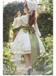 Look For Flower Letter Paper Series OP Light Yellow Pearl-Chiffon Elegant Printing Classic Lolita Long Sleeve Dress