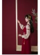 Floating Dream Butterfly Sheng Series Improve Song Dynasty Hanfu Chinese Elements Style Stand Collar Shirt Embroidery Vest Red Zipper Skirt Set