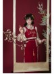 Floating Dream Butterfly Sheng Series Improve Song Dynasty Hanfu Chinese Elements Style Stand Collar Shirt Embroidery Vest Red Zipper Skirt Set