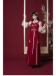 Floating Dream Butterfly Sheng Series Improve Song Dynasty Hanfu Chinese Elements Style Stand Collar Shirt Embroidery Vest Red Zipper Skirt Set