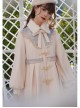 Ice Frost Series Lolita Chinese Elements Style Improve Song Dynasty Hanfu Daily Autumn Winter Beige Plush Collar Long Coat