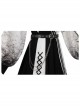 Twilight Forest Series Improve Hanfu Spider Web Printing Black White Chinese Elements Style Top Sling Dress Set