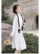 Return Date Series Chinese Elements Elegant White Cherry Blossoms Jacquard Long Sleeve Cheongsam