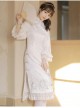 Star Moon Rabbit Series Cute Embroidery Han Element Long Sleeve Dress Autumn Winter Thicken White Improve Cheongsam