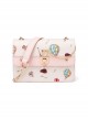 Sweet Print Pattern Decoration Metal Cat Ears Lolita Women's Messenger Bag