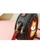 Lolita Cute Cartoon Puppy English Alphabet Print Decoration Round Tassel Bag