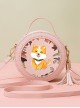 Lolita Cute Cartoon Puppy English Alphabet Print Decoration Round Tassel Bag