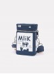 Mini Milk Carton Shape Bear Pattern Letter Decoration Lolita Women's Bag