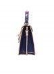 Lolita Solid Color Leather Embroidered Decorative Metal Pearl Cat Ear Shape Square Bag