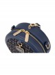 Wool Coarse Pattern Weaving Metal Cat Pendant Decoration Lolita Shoulder Crossbody Leather Bag