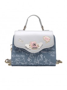 Haze Blue Sweet Lolita Geometry Of Pattern Decoration Campus Messenger Bag