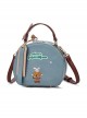 Lolita Cartoon Cute Rabbit Embroidery Pattern Decorative Letter Printing Hand Saddle Bag