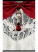 Snow White Series OP Bow Decoration Cross-Tie Rope Mesh Crinkle Lace Embellished Rose Flower Classic Lolita Dress Set