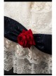 Snow White Series OP Bow Decoration Cross-Tie Rope Mesh Crinkle Lace Embellished Rose Flower Classic Lolita Dress Set