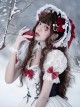 Snow White Series OP Bow Decoration Cross-Tie Rope Mesh Crinkle Lace Embellished Rose Flower Classic Lolita Dress Set