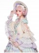 Rainbow Bubble Series OP Macaron Color Lace Ruffled Pearl Bow Flowers Embroidery Sweet Lolita Dress Set