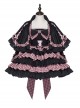 Perrault Kitty Series JSK Heart Metal Decoration Cross Rope Design Punk Lolita Lace Big Bow Dress Set A