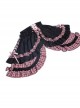 Perrault Kitty Series JSK Heart Metal Decoration Cross Rope Design Punk Lolita Lace Big Bow Dress Set A