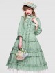 Ellywick Series OP Rural Solid Color Pleated Design Protruding Particles Embroidery Flower Buttons Classic Lolita Dress Set