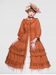 Ellywick Series OP Rural Solid Color Pleated Design Protruding Particles Embroidery Flower Buttons Classic Lolita Dress Set