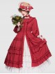 Ellywick Series OP Rural Solid Color Pleated Design Protruding Particles Embroidery Flower Buttons Classic Lolita Dress Set