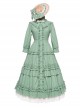 Ellywick Series OP Rural Solid Color Pleated Design Protruding Particles Embroidery Flower Buttons Classic Lolita Dress Set